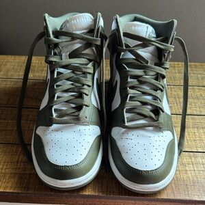 Men's Nike Green and White High-Top Sneakers